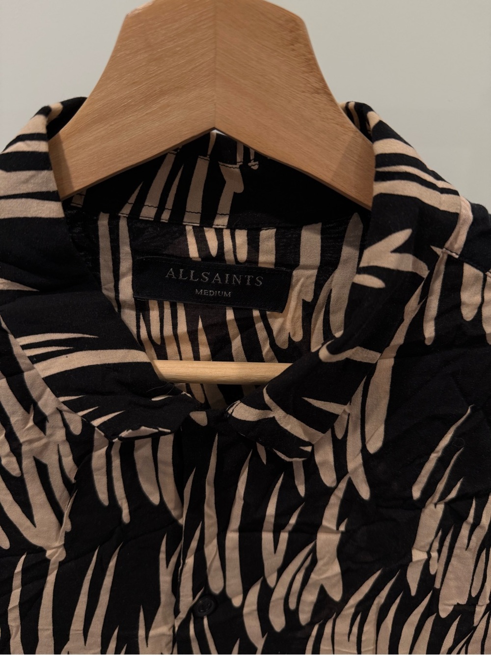All Saints Black and Beige Printed men's shirt